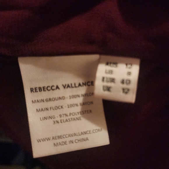 REBECCA VALLANCE Midnight Kiss belted flocked lace midi polka dot dress sz 8 - Picture 8 of 8